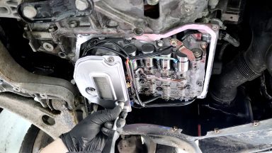 VW Passat 3C výmena oleja v automatickej prevodovke Aisin Warner 09G  s preplachom